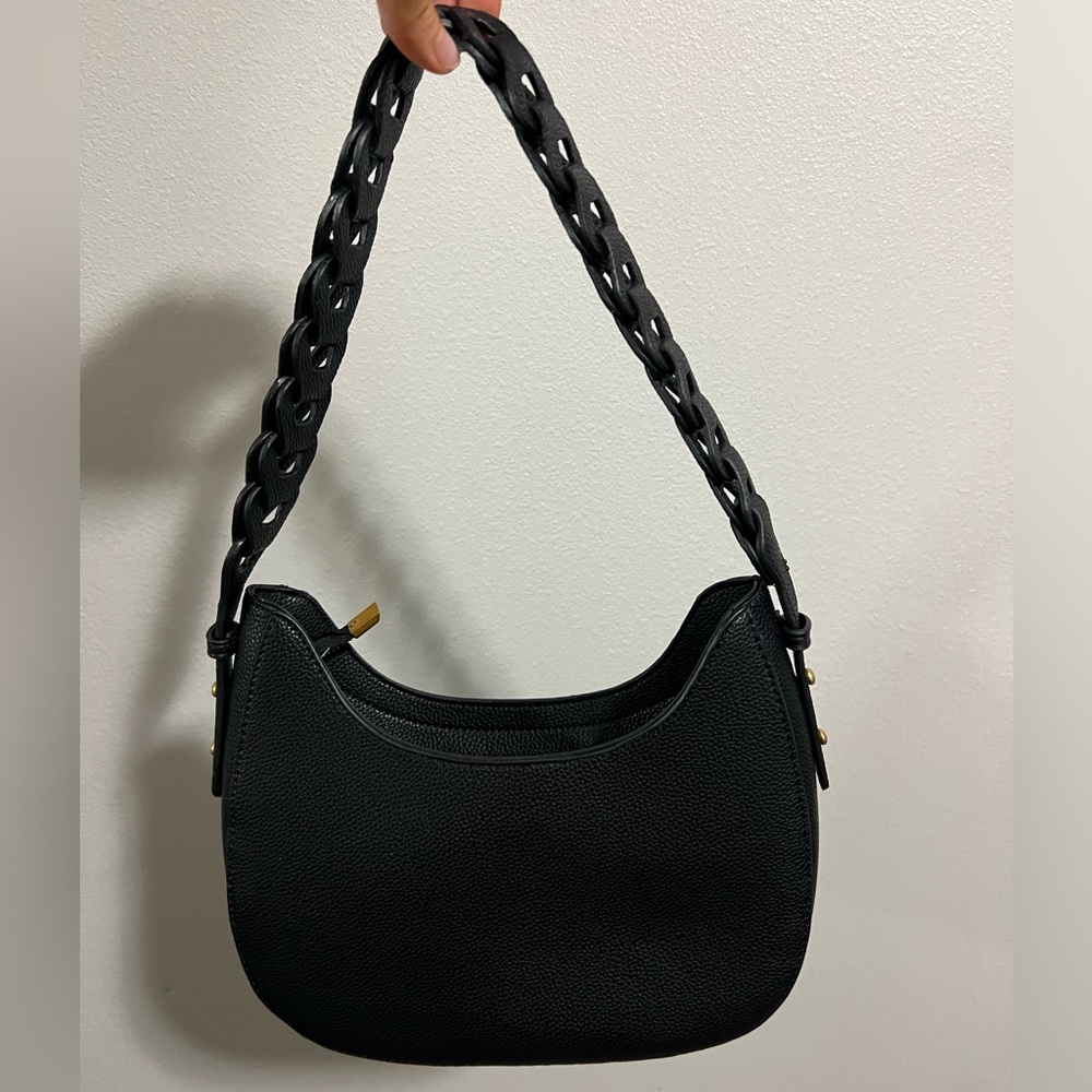 Faux leather shoulder bag